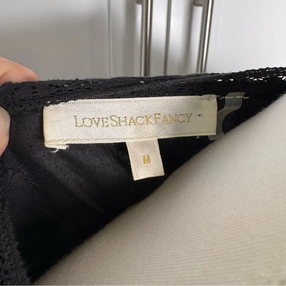 LoveShackFancy Beth Black Maxi Dress Size Medium Lace Embroidered *altered - Picture 5 of 6